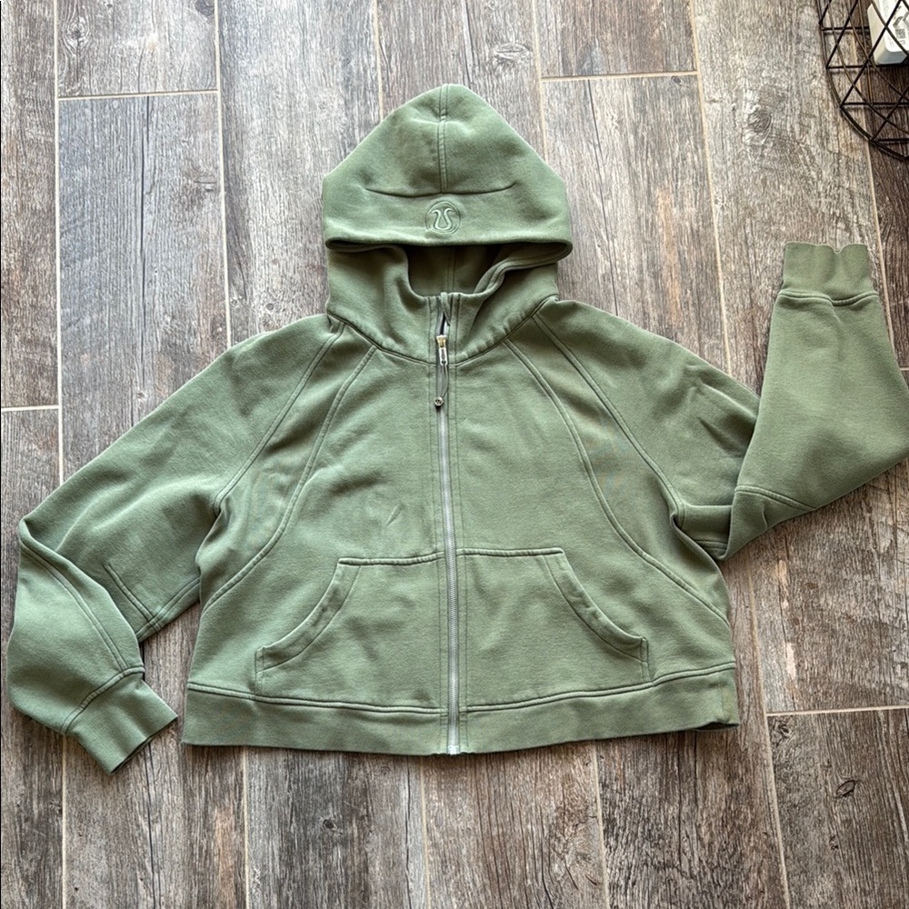lululemon athletica Olive Green Zip-Up Hooded Sweatshirt